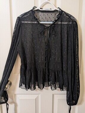 Women's XL sheer black blouse